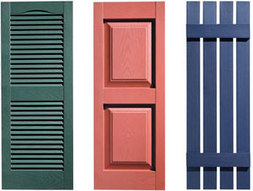 Different styles of shutters for a home
